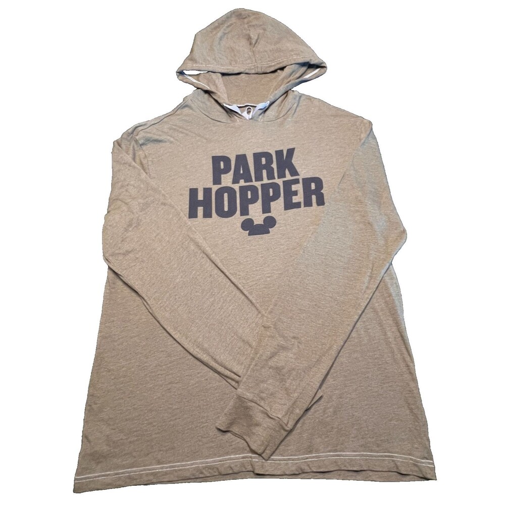 Disney Parks Men's LS Park Hopper Hooded T-Shirt Green Size M